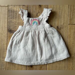 Angel Dear Rainbow Ruffle Pinafore Dress size 6-12 months